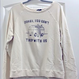 Wide neck sweatshirt